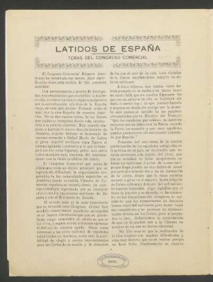 Latidos de España : Temas del Congreso Comercial