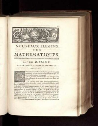 Nouveaux elemens des mathematiques. Livre Dixieme.
