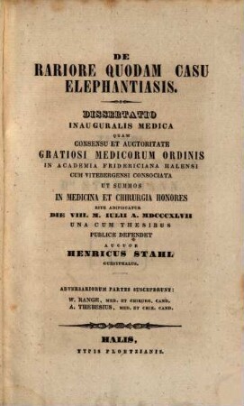 De rariore quodam casu elephantiasis