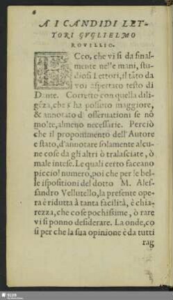 Ai Candidi Lettori Guglielmo Rouillio