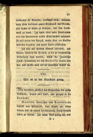 VIII. Wie es in der Kapstadt gieng.