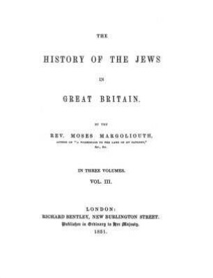 In: The history of the Jews in Great Britain ; Band 3