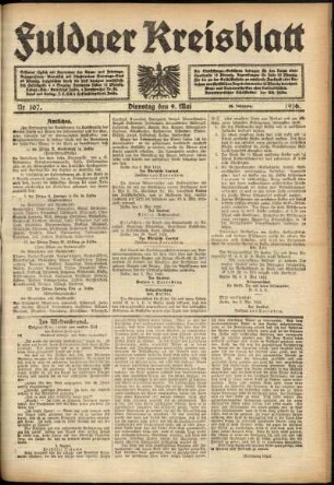 Ausgabe vom Dienstag, den 09. Mai 1916.