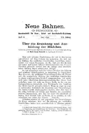 Über die Erziehung und Ausbildung der Mädchen