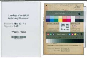 Entnazifizierung Franz Weber , geb. 03.01.1901 (Fabrikant)