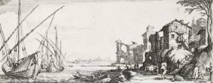 Ruderkähne, Radierung, 17. Jh.