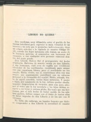 "Liborio no quiere"