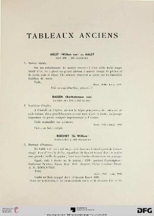 Tableaux anciens (Nr. 1-45)