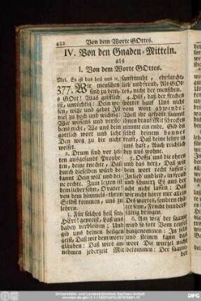 IV. Von den Gnaden-Mitteln. als