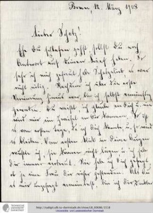 Brief vom 12.03.1908