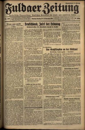 Erste Ausgabe vom Sonntag, den 24. November 1935.