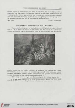 3.Ser. 1.1921: Nogmaals: Rembrandt en Lastman