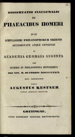 Dissertatio inauguralis De Phaeacibus Homeri