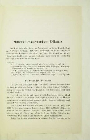 Mathematisch-astronomische Erdkunde
