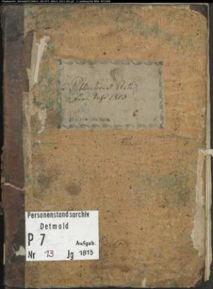 Zivilstandsregister von Stadtlohn (A 1813, Band 1). (Gemeinde: Stadtlohn, Kreis Ahaus)