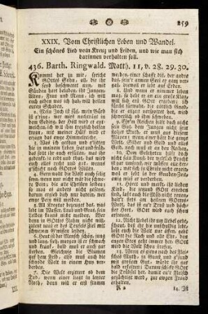 259-300, XXIX. Vom Christlichen Leben und Wandel