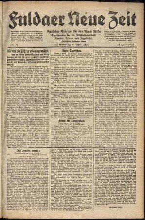 Ausgabe vom Donnerstag, den 06. April 1922.
