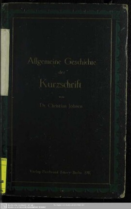 2: Allgemeine Geschichte der Kurzschrift
