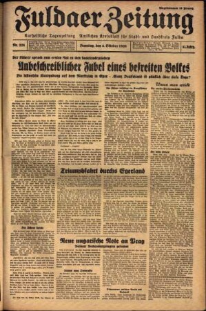 Ausgabe vom Dienstag, den 04. Oktober 1938.