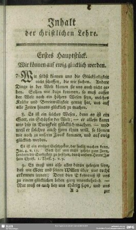 Erstes Hauptstück. Wir können auf ewig glücklich werden