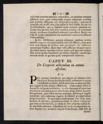 10-18, Caput III. De Corporis actionibus in animi affectus.