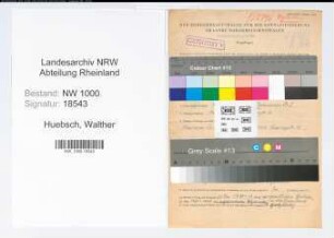 Entnazifizierung Walther Huebsch, geb. 02.10.1900 (Lehrer)