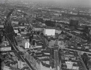 Luftaufnahme, Blick von Nord-Westen in die Hauptstraße von Dominicusstraße bis Vorbergstraße. Berlin-Schöneberg, Hauptstraße