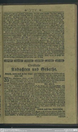 Christliche Andachten und Gebethe