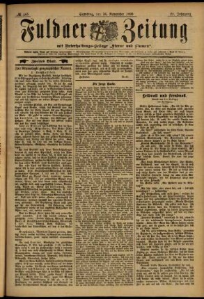 Zweite Ausgabe vom Samstag, den 16. November 1895.
