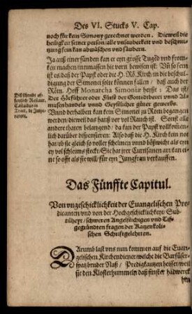 Das Fünffte Capitul.