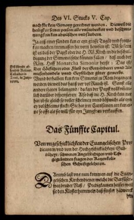 Das Fünffte Capitul.