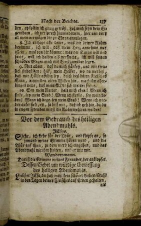 Vor dem Gebrauch des heiligen Abendmahls.