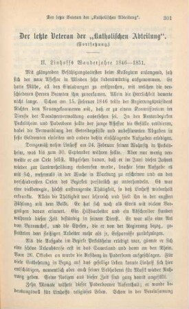 301-319 Der letzte Veteran der "katholischen Abteilung" : Fortsetzung