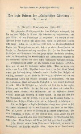 301-319 Der letzte Veteran der "katholischen Abteilung" : Fortsetzung