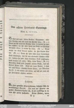 Am achten Trinitatis-Sonntage. Röm. 8, 12-17.