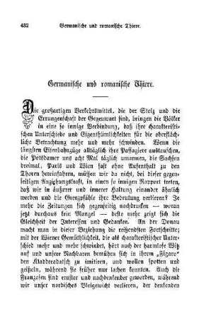 Germanische und romanische Thiere
