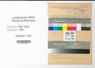 Entnazifizierung Carl Von Oertzen , geb. 05.11.1889 (Oberleutnant)