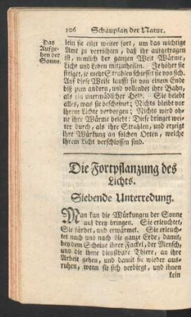 Siebende Unterredung. Die Fortpflanzung des Lichts.