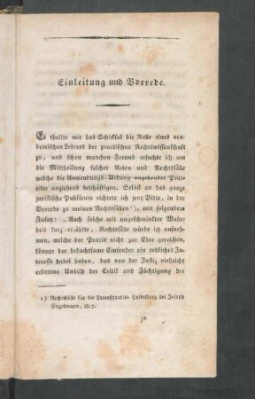 Einleitung und Vorrede.