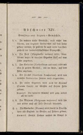 Abschnitt XIV. Gewürz- und Arzney-Gewächse.