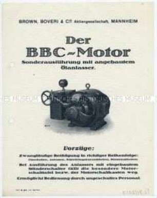 Der BBC-Motor / Sonderausführung mit angebautem Ölanlasser