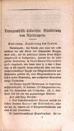 Statistisch-topographische Schilderung von Rheinbayern, Zweiter Theil. Die Topographie und Nachträge enthaltend