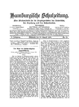 Der Wert des sittlich-religiösen Jugendbildung : (Schluß)