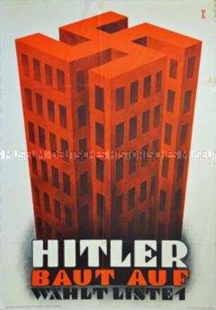 Wahlplakat der Nationalsozialisten zur letzten Reichstagswahl der Weimarer Republik am 5. März 1933