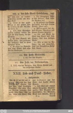 XXII. Lob- und Dank-Lieder.