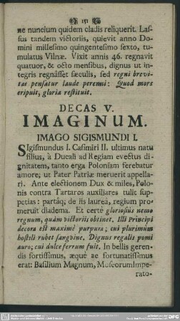 Decas V. Imaginum
