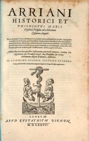 Arriani Historici Et Philosophi Ponti Euxini & maris Erythraei Periplus, ad Adrianum Caesarem : Nunc primum è Graeco sermone in Latinum versus, ..., [2]