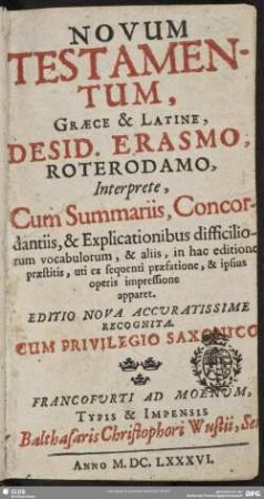 Novum Testamentum Graece & Latine