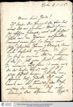 Brief vom 12.01.1905