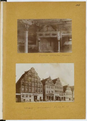 Schloss Leitzkau Am Markt, Zerbst: Ansicht Kamin Leitzkau, Ansicht Zerbst (aus: Skizzen- und Fotoalbum 11)